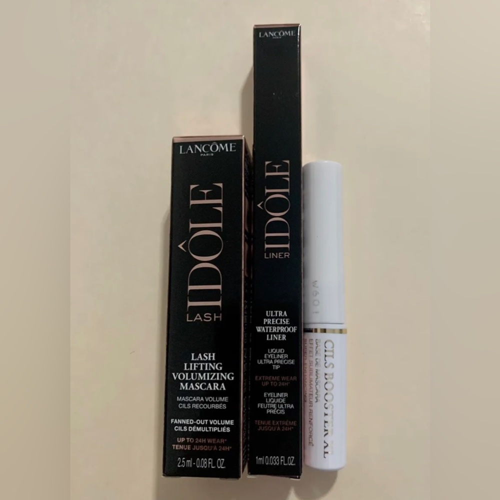 Lancome Set Idole Eye Liner, 0.03 Oz 01 Glossy Black, Masacra 0.08 oz & booster